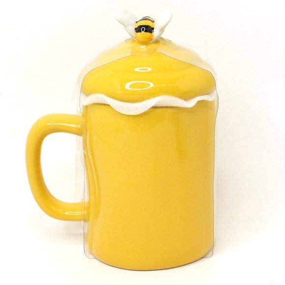 Rae Dunn Yellow Mug BUSY BEE LL Magenta 2021 Sprin - Picture 3 of 5